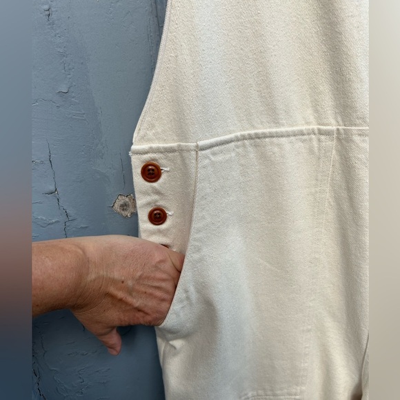Alex Mill cream V neck denim jumpsuit, size M - Picture 9 of 16